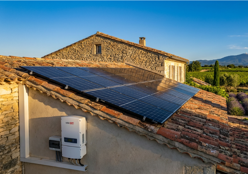 Installation de centrale solaire photovoltaïque pour autoconsommation près de Mazan (84380)